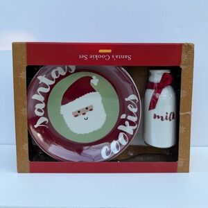 Kate & Milo Christmas Santa’s Cookie Set-Plate & Milk Jug BRAND NEW IN BOX